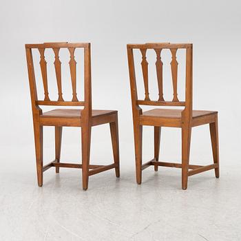 Stolar, ett par, sengustavianska, Medelpad, daterade 1840.