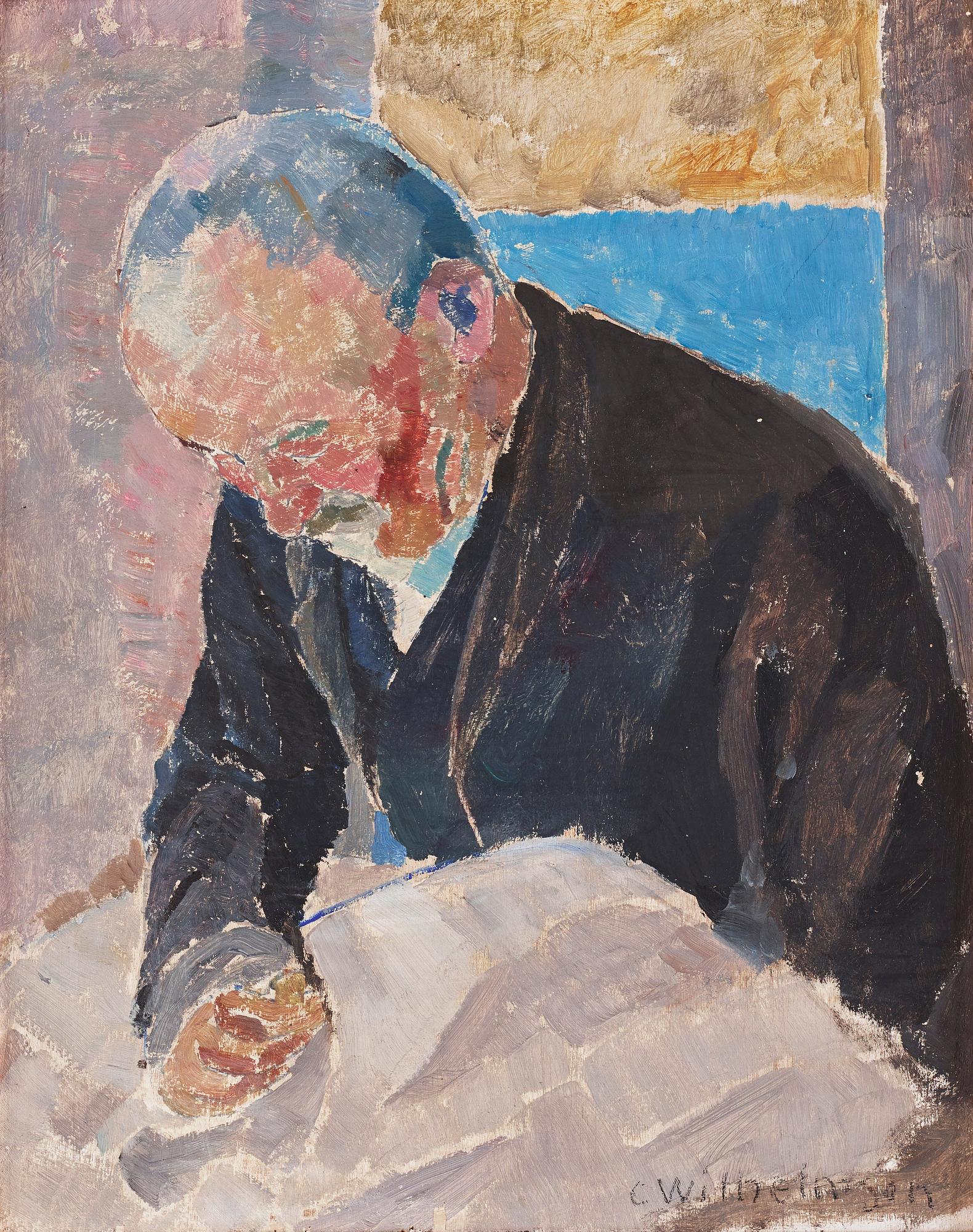 Carl Wilhelmson, ”Segelsömnad" (Mending the sails).