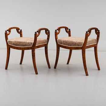 TABURETTER, 1 par, 1800-talets mitt.