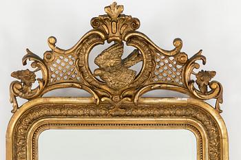 A MIRROR AND CONSOLE TABLE, late 19th century.