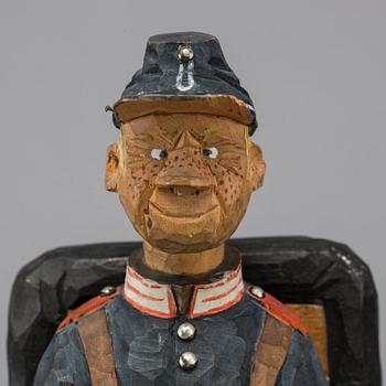 TWO WOOD SCULPTURES, one signed Axel Ericsson.