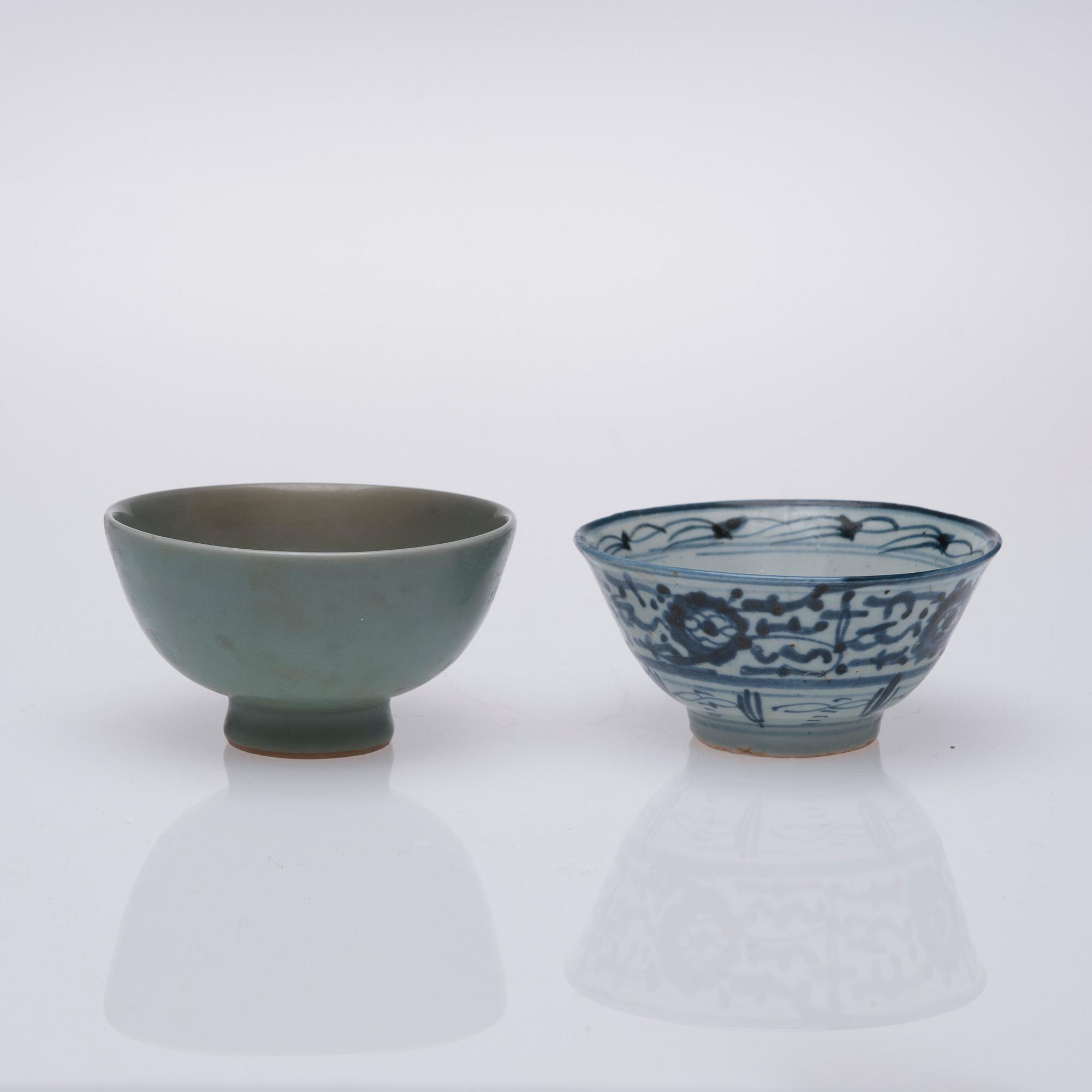 SKÅLAR, 2 st, Kina, porslin, 1700/1800-tal.