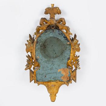 A gilt Gustavian wall clock, Jacob Kock (Royal Clockmaker in Stockholm 1762-1803).