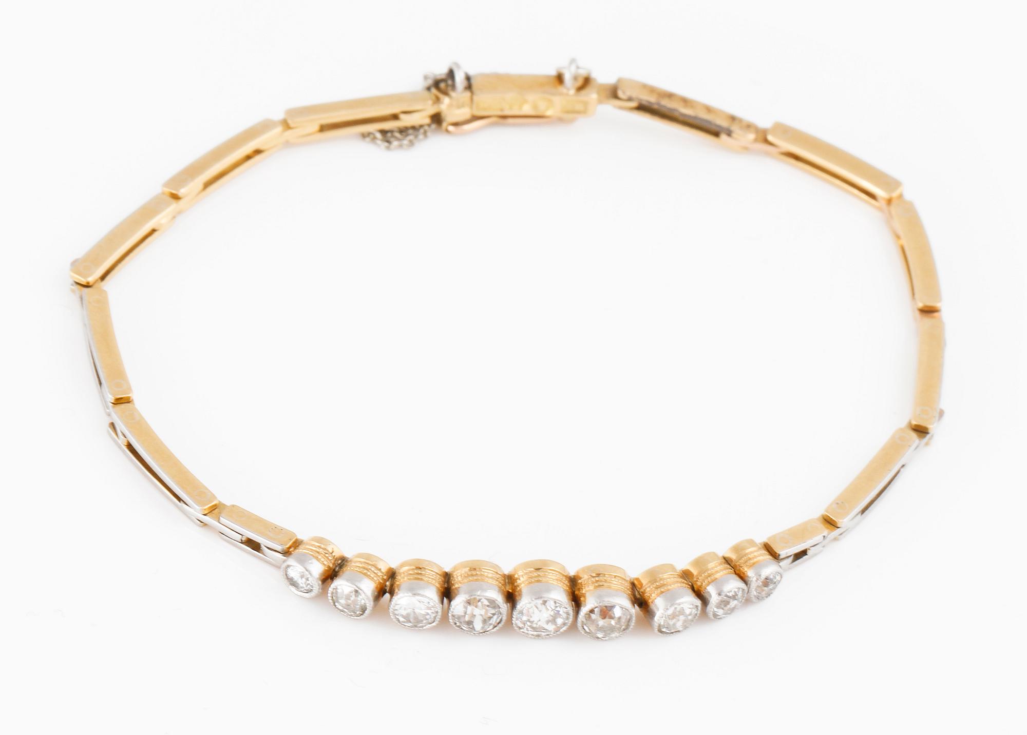 ARMBAND, med 9 st gammalslipade diamanter ca 0.80 ct, Hugo Stömdahl. Stockholm, 1933.