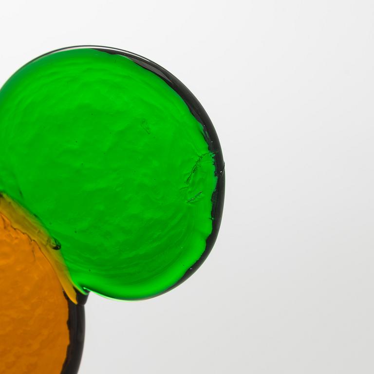 Oiva Toikka, Glass bird, "Kiikkuri" signed Oiva Toikka Nuutajärvi Notsjö.