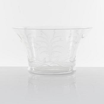 Edward Hald, two glass bowls, Orrefors, 1920's.