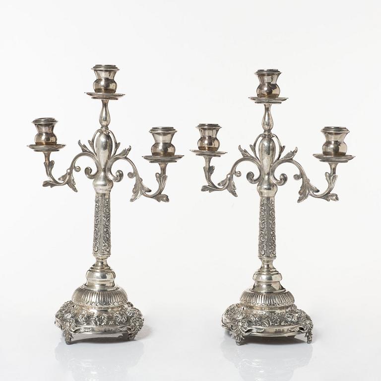 Kandelabrar, ett par, silver, 1900-tal.