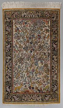 MATTA, Ghom, part silk, old, 164 x 104 cm.
