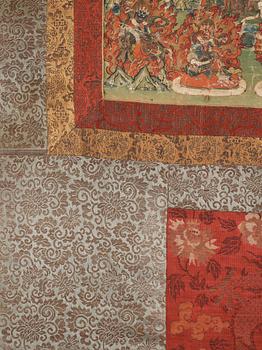 Thangka Yamantaka Vajrabhairava, färg och tusch. Tibet, 1800-tal.