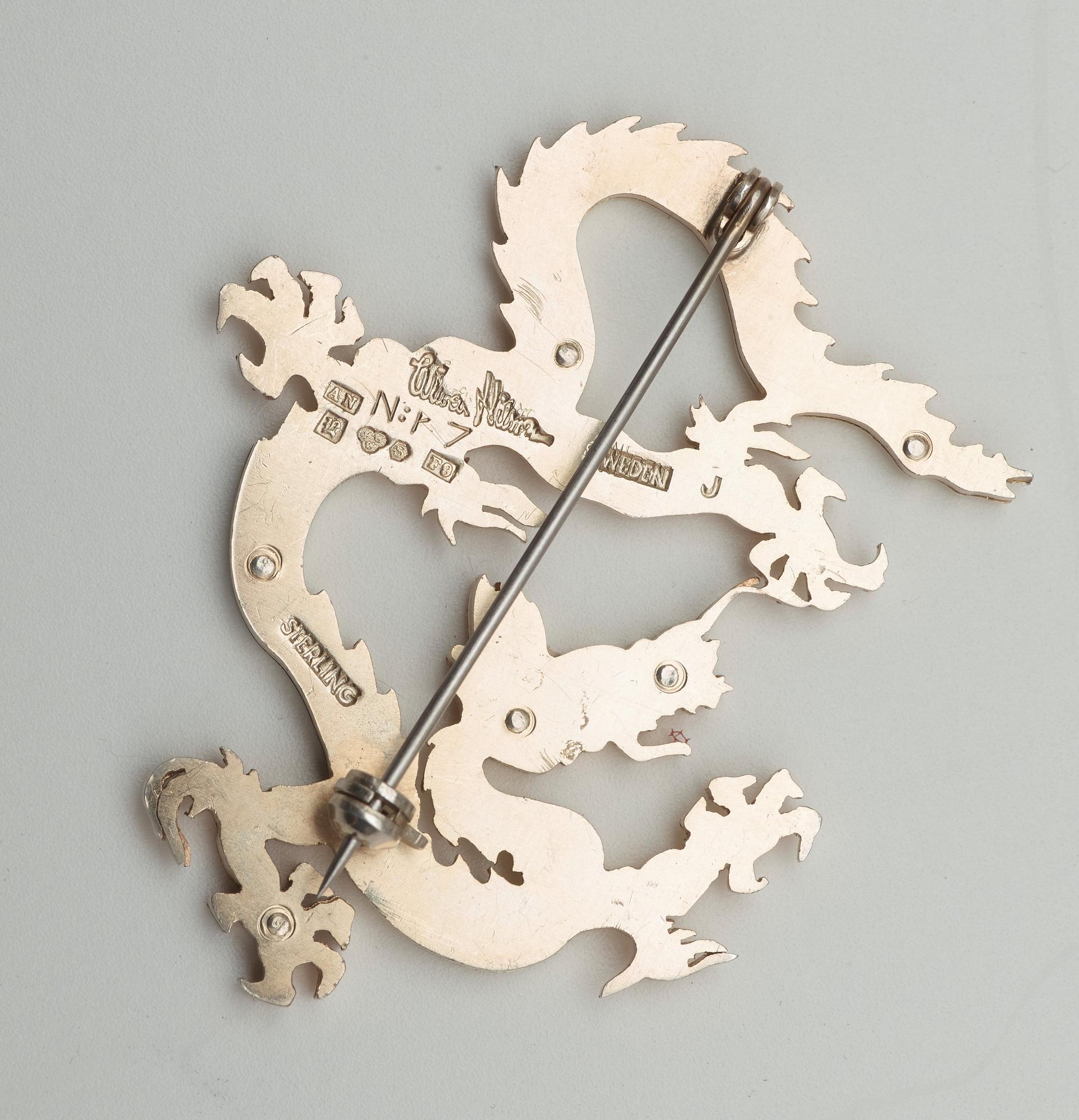 WIWEN NILSSON, brosch, Lund 1956, sterling.