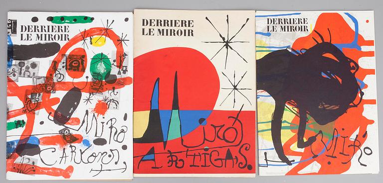 DERRIERE LE MIROIR, nummer 87-89 och 151-152 och 203, Maeght éditeur, 1956, 1965 och 1973.