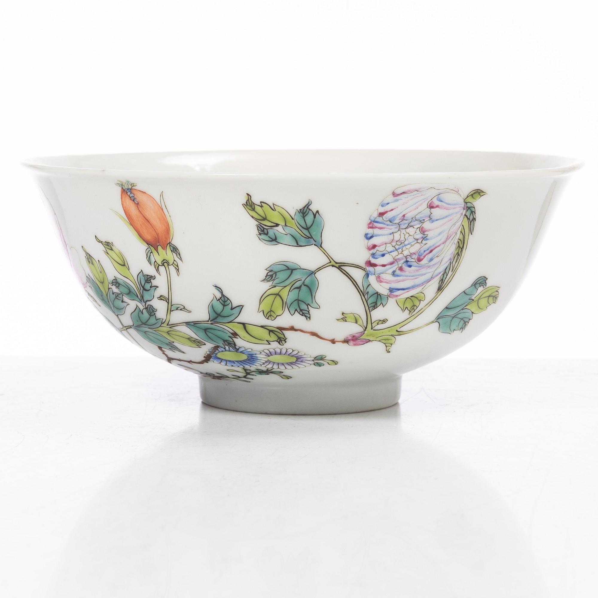 Skål med Guangxus märke, porslin, Kina, 1900-talets första hälft.