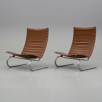 POUL KJAERHOLM, "PK-20", Fritz Hansen, Danmark 1988. Fåtöljer, ett par.