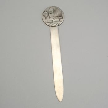 SYLVIA STAVE, brevkniv, tenn, art deco, för CG Hallberg, 1930-tal.