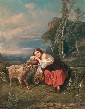 355. Camille Joseph Etienne Roqueplan, THE SHEPHERD GIRL.