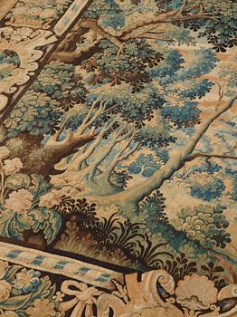 Vävd tapet, "Verdure", gobelängteknik, ca 286-293 x  313-322 cm, Flandern 1600-tal.