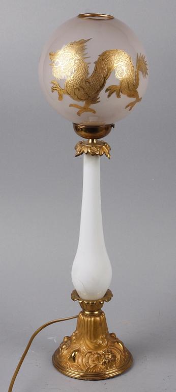 BORDSARMATUR, mässing och glas, 1800-talets andra hälft.