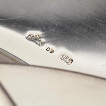 UPPLÄGGNINGSFAT, 3 st, silver, Danmark, 1900-tal. Vikt 1840 g.