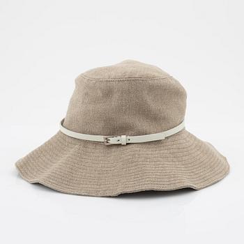 Prada, A flax bucket hat, size S.