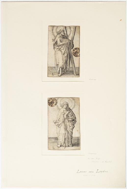 Lucas van Leyden, The Evangelist John from The Four Evangelists, The Apostels Andreas and Johannes from Christ and the Apostles.