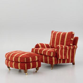 Howard armchair with footstool, Duresta,.