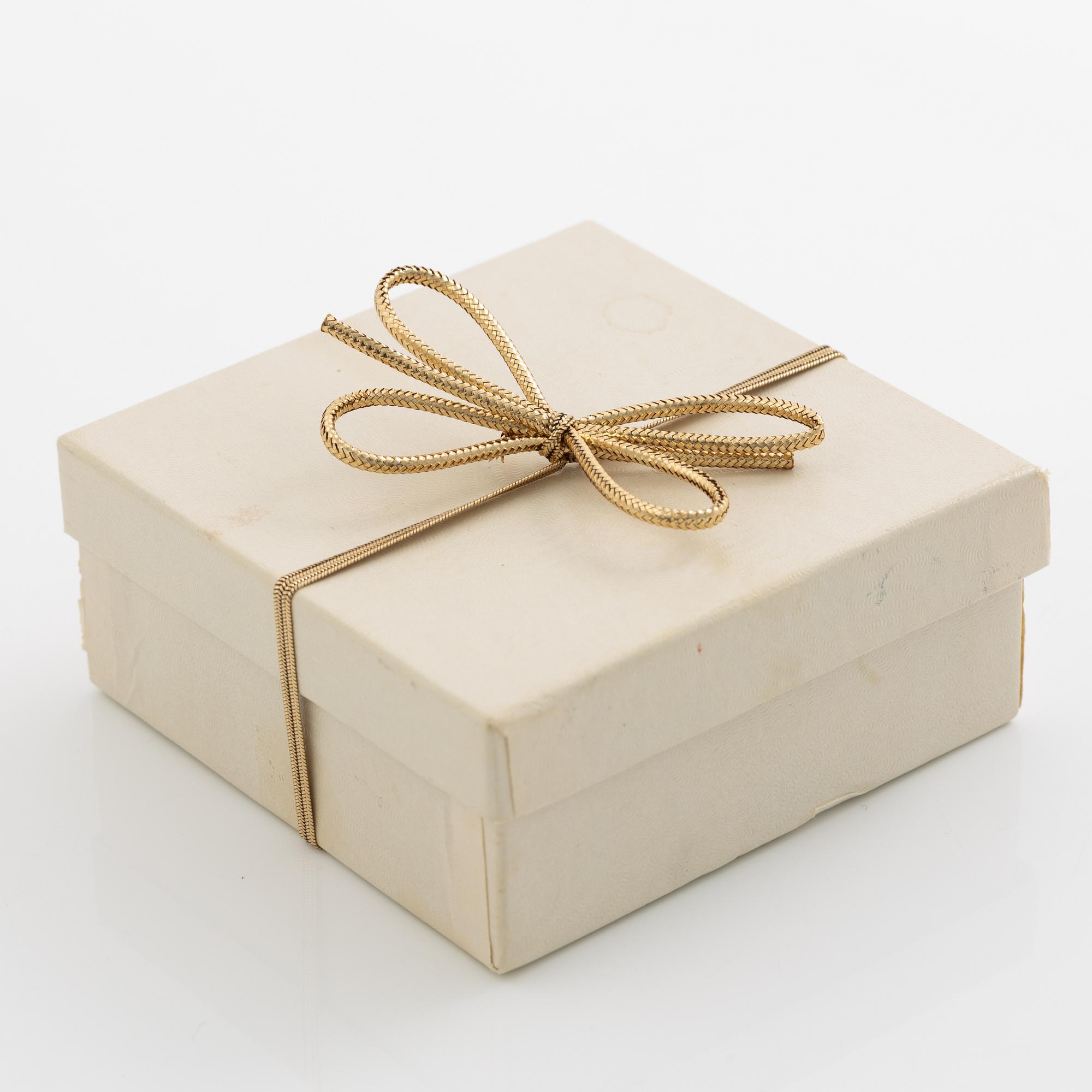 Bracelet and pendant/brooch, gilded possibly silver, with pearls 19th century.