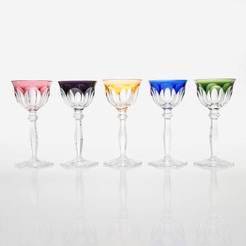 A set of ten crystal wine glasses, mid 20th century.
