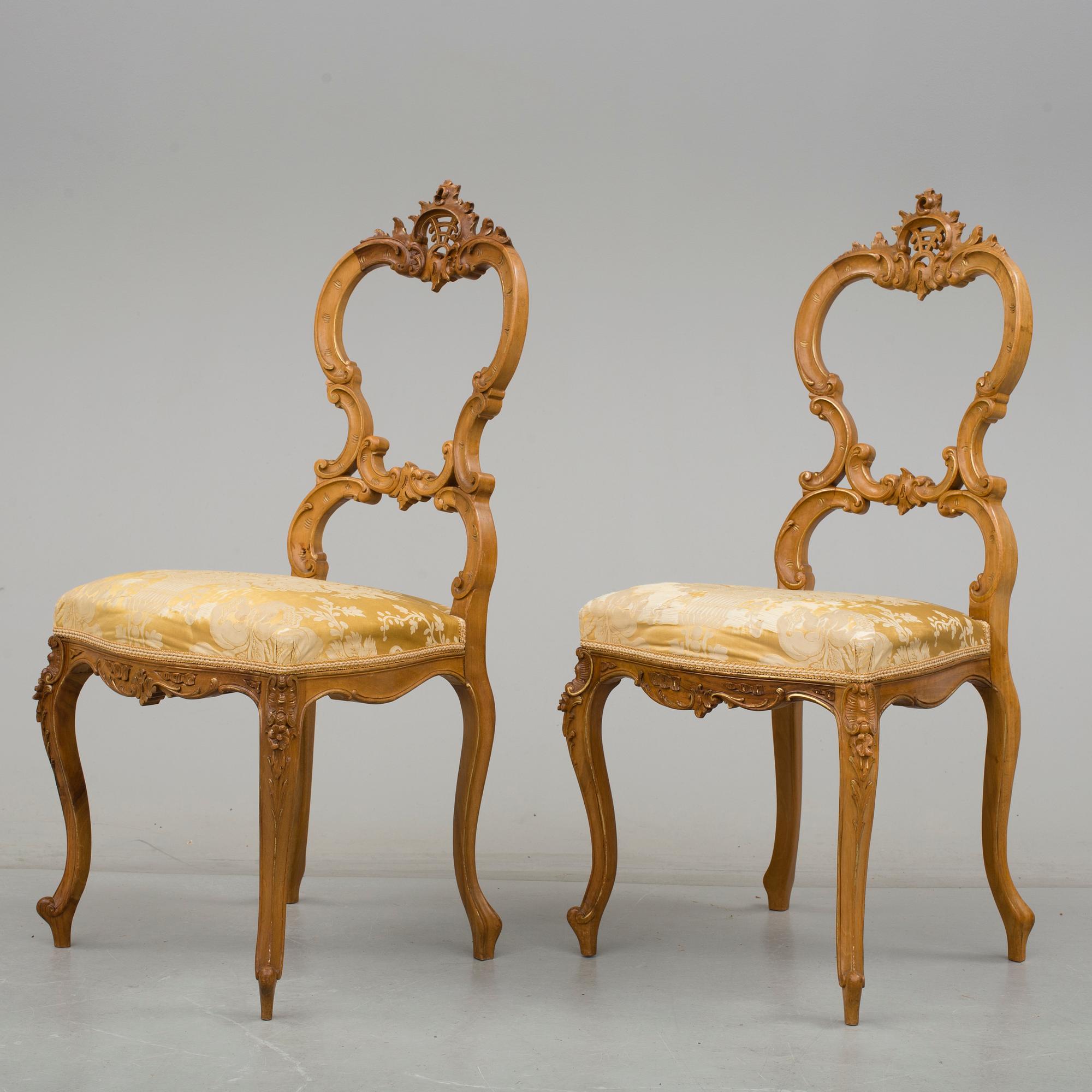 STOLAR, 5 st. Nyrokoko, omkring 1900. Myrstedt och Son, Stockholm.