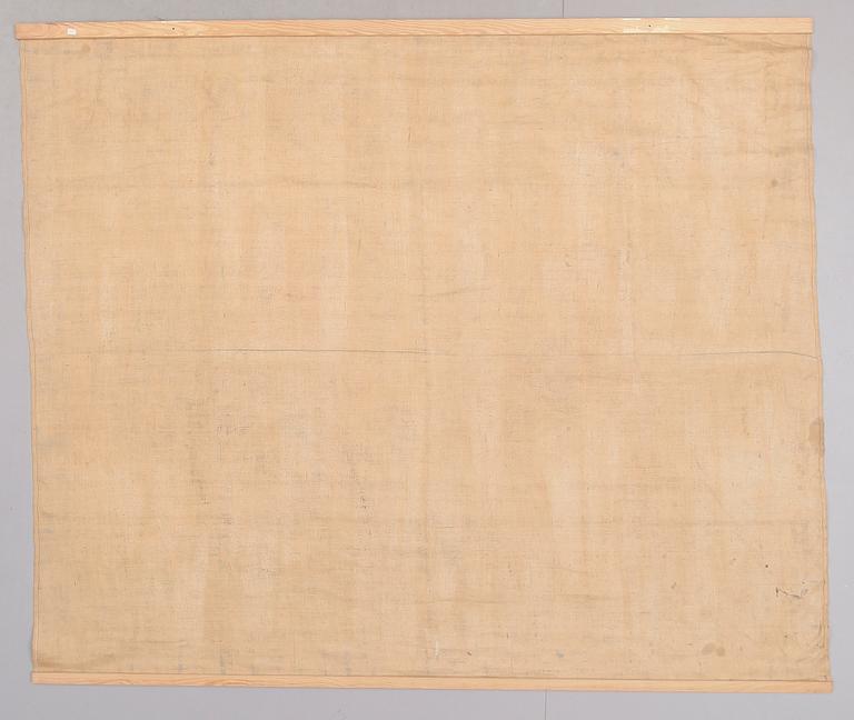 VÄGGBONAD, målad på juteväv, 1800-/1900-tal.