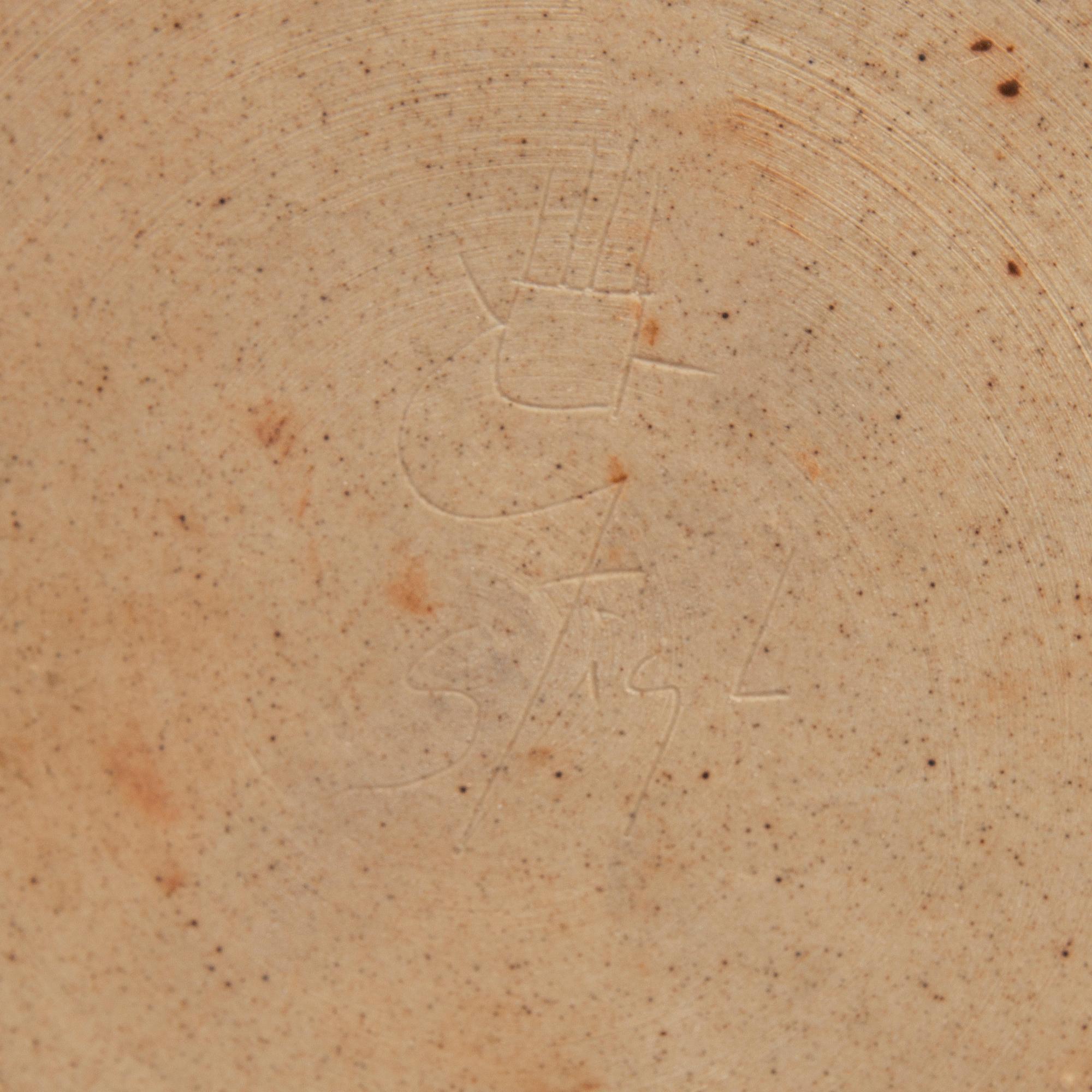 Stig Lindberg, bordslampfot signerad Gustavsbergs studio 1969 glaserat stengods.