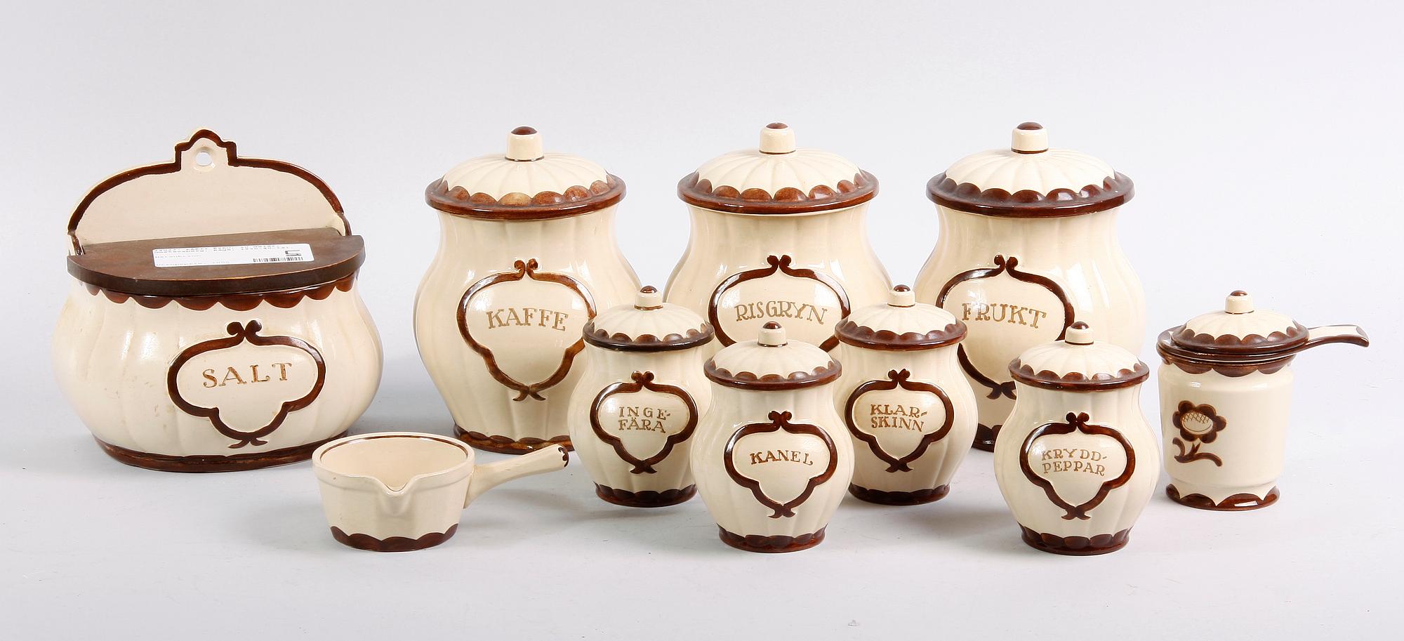 PARTI PYRO, 10 delar, Gustavsberg, Kåge, 1930-40-tal.