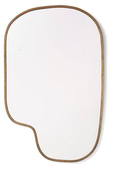 A Swedish Modern brass framed mirror, 1940-50s.