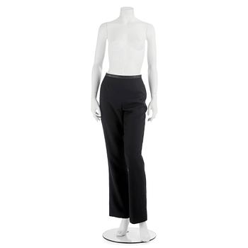 CHANEL, a pair of black and cashmere wool pants. Size 36.