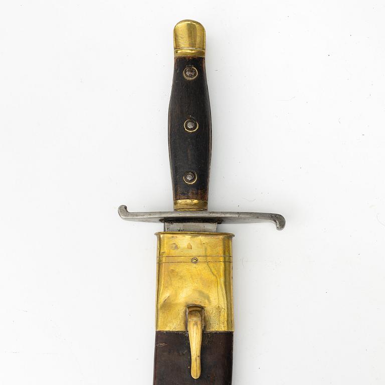 A Swedish cutlass 1810 pattern, with scabbard.