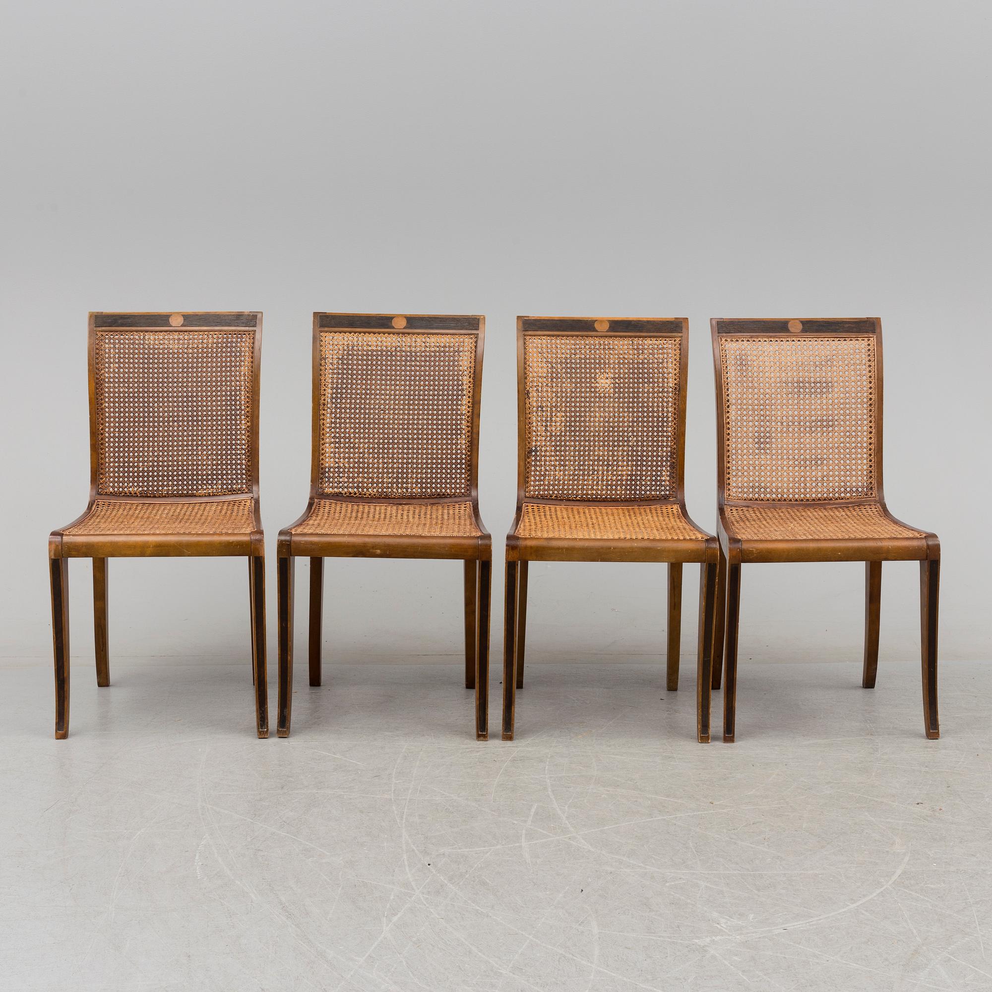 CARL MALMSTEN, stolar, 4 st, "Brevik", Nordiska Kompaniet.