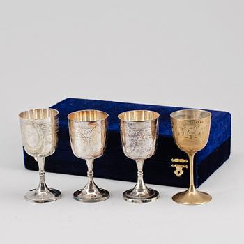 KALK, 3+1 st, nysilver, 1900-tal.