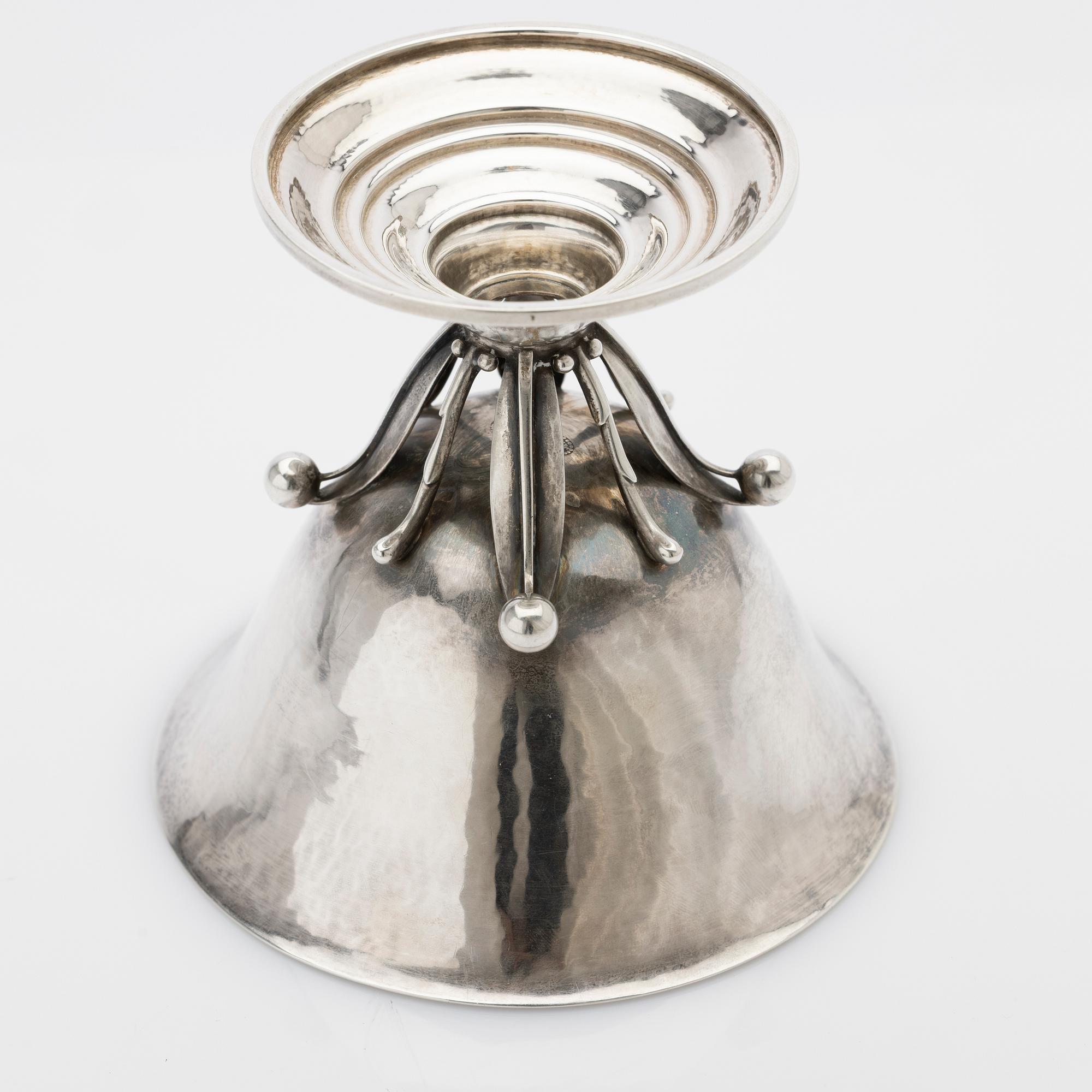 Johan Rohde, bowl on foot, sterling silver, Georg Jensen, Copenhagen, 1920.