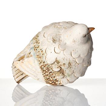 Tyra Lundgren, a chamotte stoneware sculpture of a pigeon, Sweden mid 20th century.