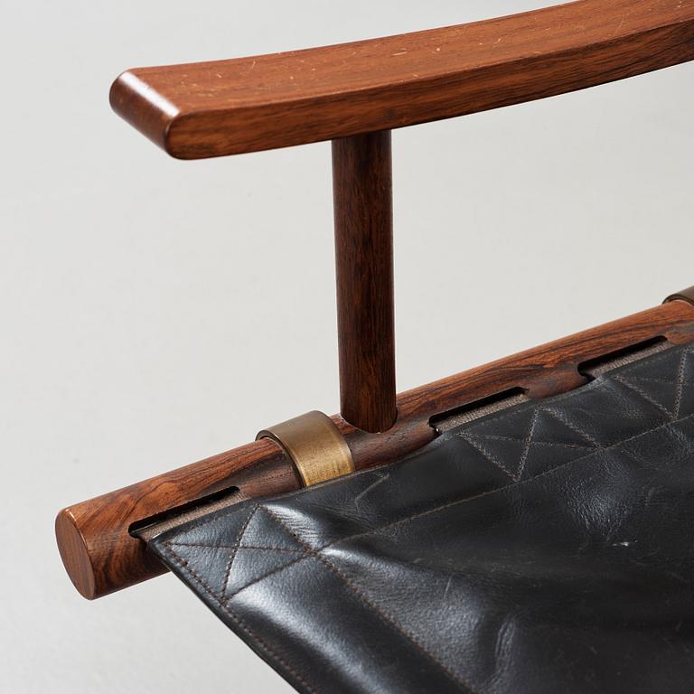 Sune Lindström, A set of three palisander folding chairs, Nordiska Kompaniet, Sweden 1960's.