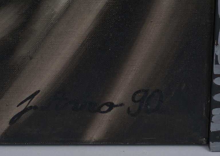 JAAK ARRO, öljy kankaalle, puureliefejä, signeerattu ja päivätty -90.