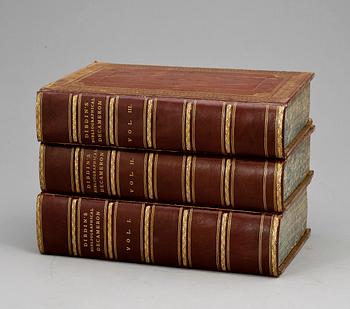 BOK, 3 vol, "The Bibliographical Decameron or Ten Days Pleasant Discourse" av Thomas Frognall Dibbin, London 1817.