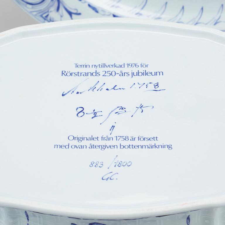 SERVISDELAR, 26 delar, "Rehnska mönstret", Rörstrand, numrerade, 1900-talets slut.