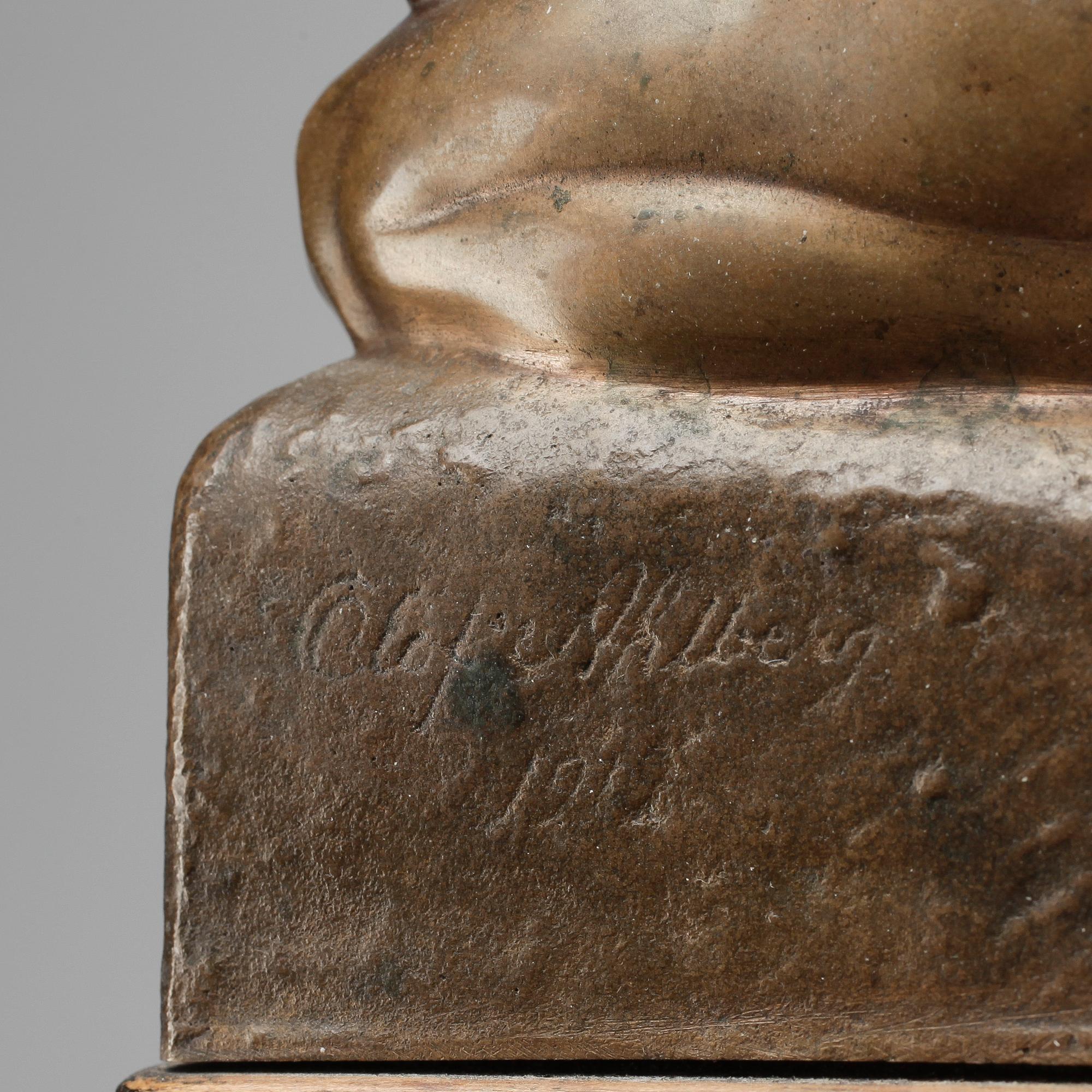 OLOF AHLBERG, skulptur, brons, signerad och daterad 1912.
