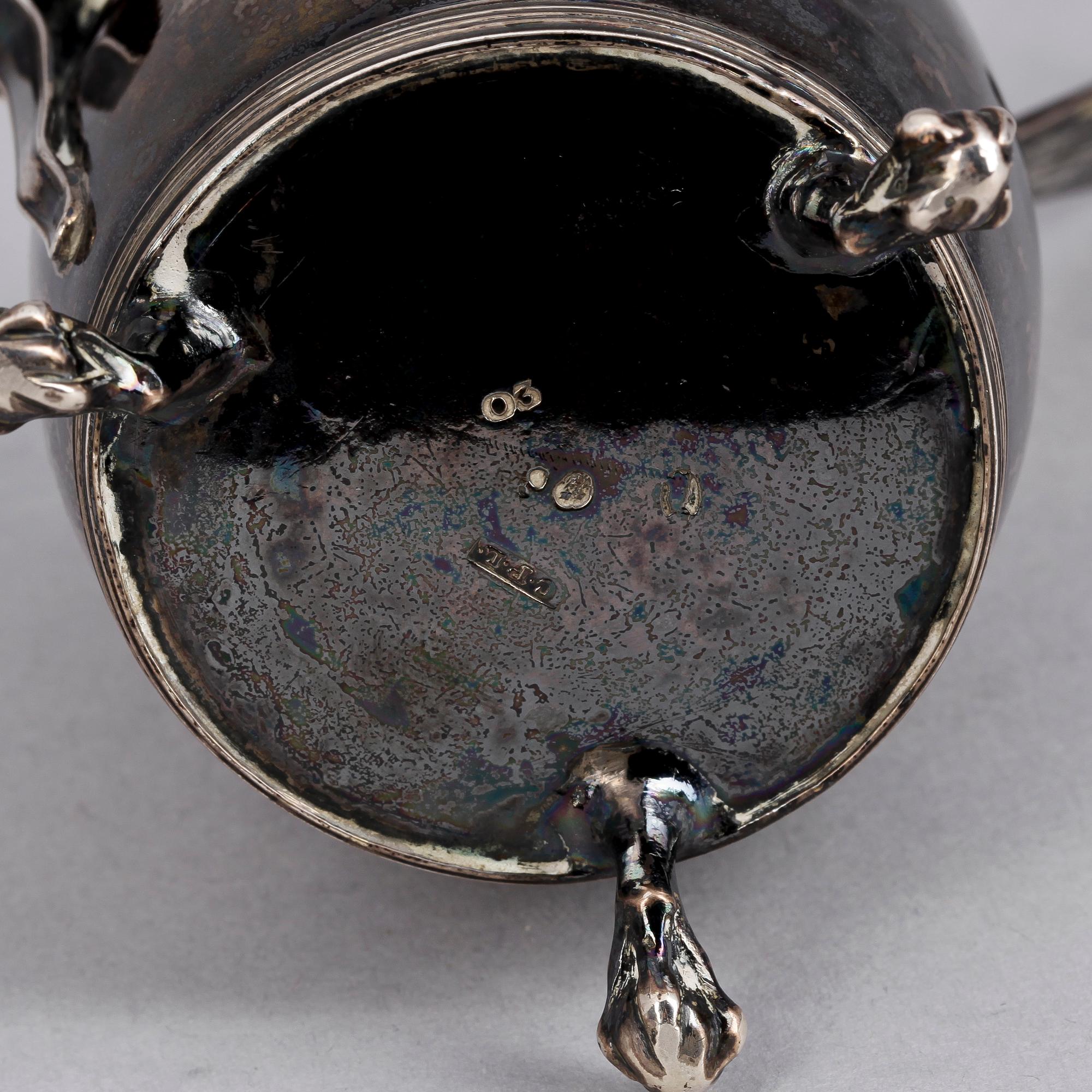 SENAPSKANNA, silver Carl Petter Lampa,Stockholm, 1820. Ca 145 gr.