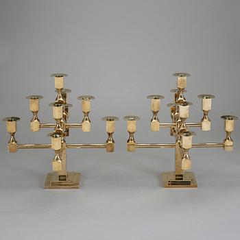 KANDELABRAR, ett par, mässing, Gusum, 1900-tal.