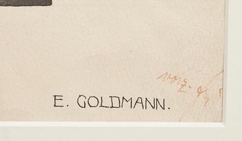 E GOLDMANN, akvarell, daterad 1913.