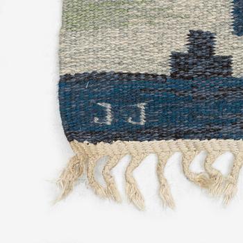 Judith Johansson, a carpet, 'Enebacken', flat weave, c. 307 x 196 cm, signed JJ.