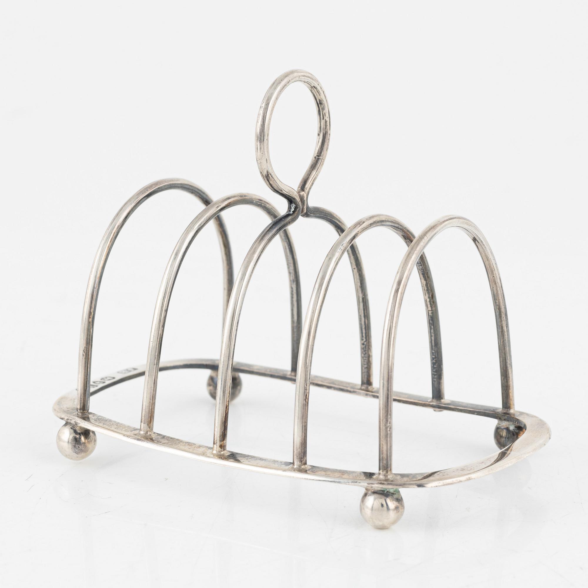 Toastrack, silver, London, 1887.