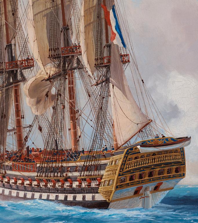 Jacob Hägg, Franskt linjeskepp till segel.