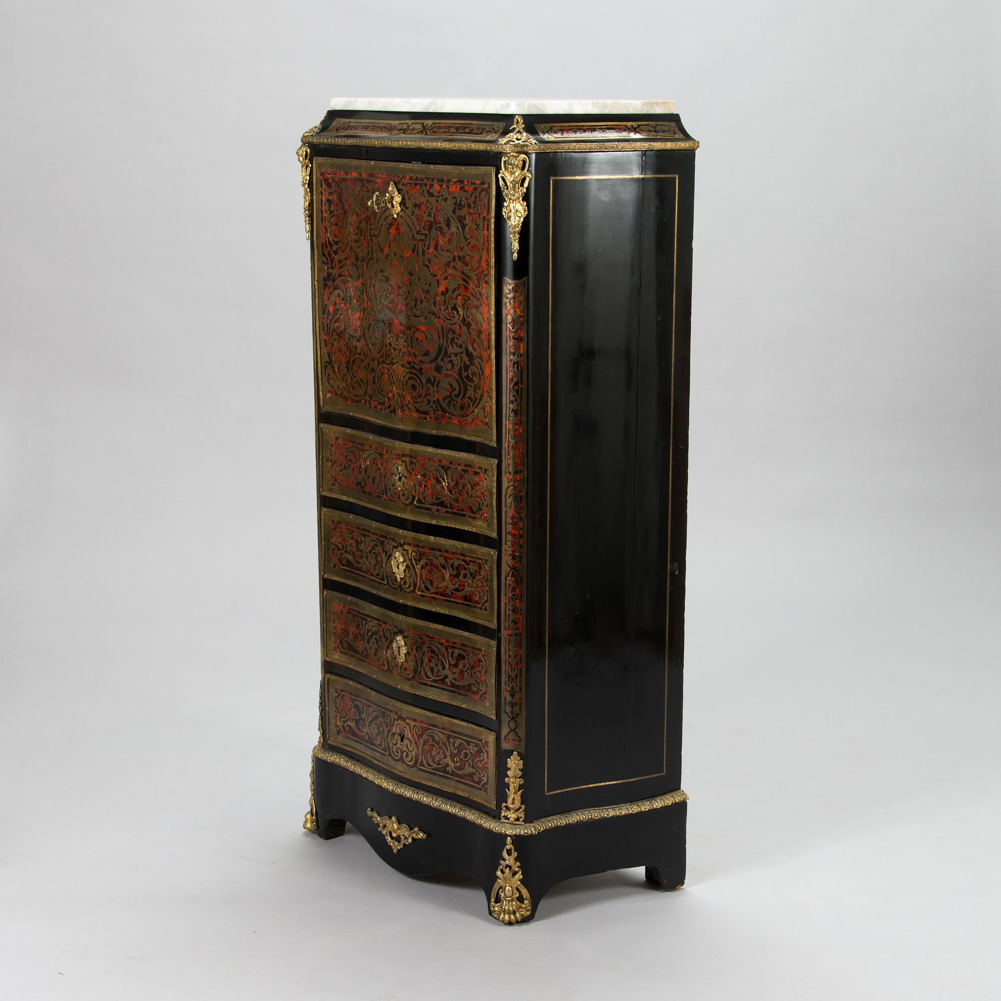 A Boulle style secretaire from latter half of the 19th century.